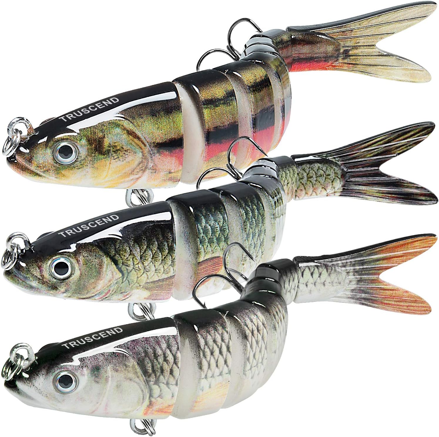 TRUSCEND Swimmax for Freshwater and Saltwater, Lifelike Fishing Lures for Bass Trout Crappie Walleye Pike Bluegill Salmon, Swimbait for Bass Fishing, Amazing Fishing Gear Gifts for Family Fishing